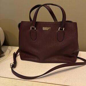 Kate Spade plum medium satchel with detachable adjustable shoulder strap